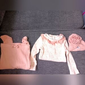 Adorable Soft Pink And White Matching Set.